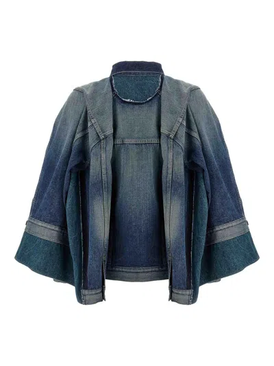 Junya Watanabe Double-layer Faded Denim Jacket With Chest Pockets