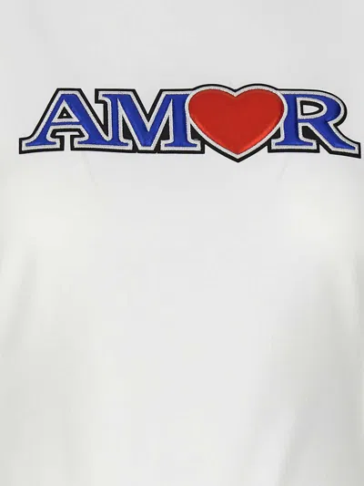 Vetements Love Crew Neck Embroidered Graphic Print T-shirt In White