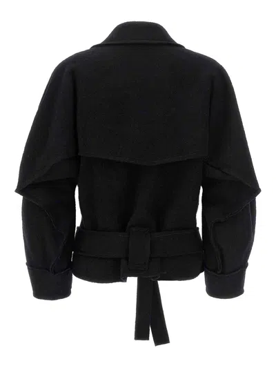 Issey Miyake Out Of A Cube Coats And Trench Coats Black In Black