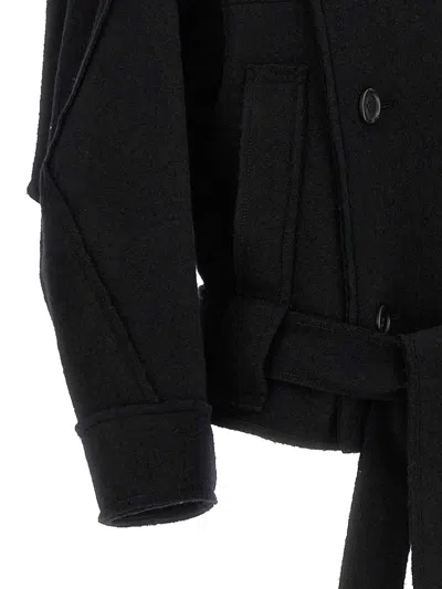 Issey Miyake Out Of A Cube Coats And Trench Coats Black In Black