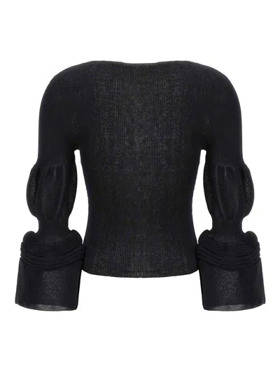 Issey Miyake Black Assemblage Branch Top In Black