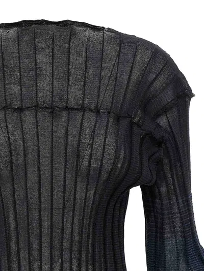 Issey Miyake Blue Asagao Top In Black