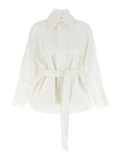Issey Miyake White Hempen Jacket In White