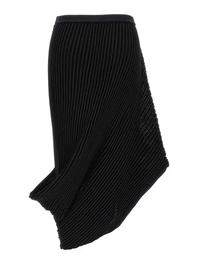 Issey Miyake Asymmetric Skirt In Black