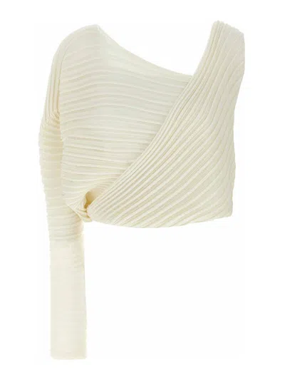 Issey Miyake White Stream Top