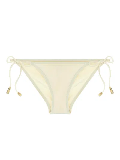 Eres Luxe Low-rise Bikini Bottoms With Gold Accents In Neutral