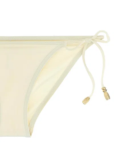 Eres Luxe Low-rise Bikini Bottoms With Gold Accents In Neutral