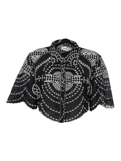 Charo Ruiz Short-sleeved Blouse In Black