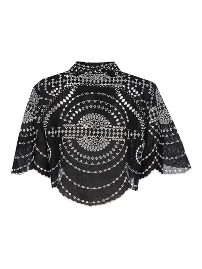 Charo Ruiz Short-sleeved Blouse In Black