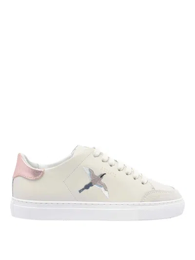 Axel Arigato Round Toe Leather Sneakers With Metallic Accent