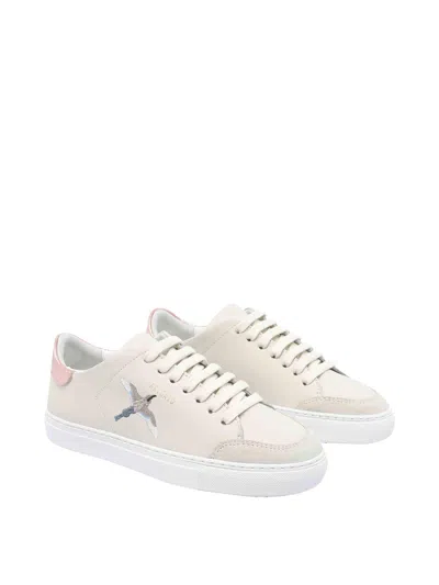 Axel Arigato Round Toe Leather Sneakers With Metallic Accent