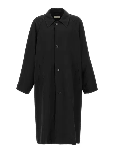 Lemaire Half Overcoat Trench Coat In Black