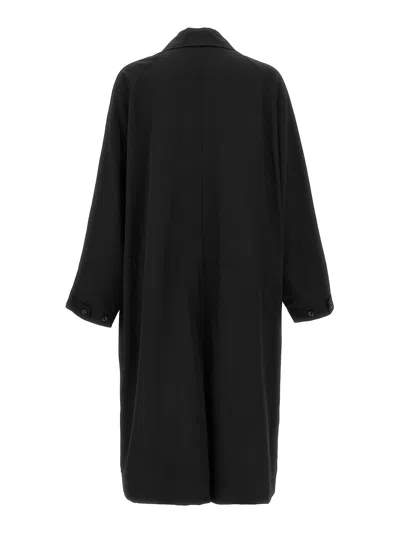 Lemaire Half Overcoat Trench Coat In Black