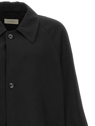 Lemaire Half Overcoat Trench Coat In Black