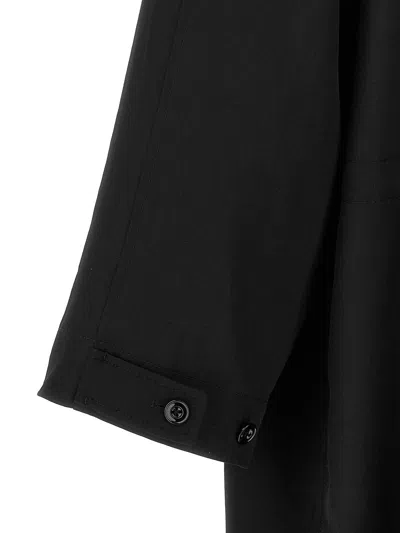 Lemaire Half Overcoat Trench Coat In Black
