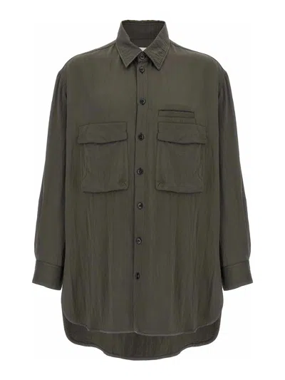 Lemaire Relaxed Fit Utility Overshirt In Green