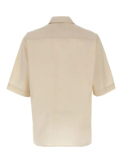Lemaire Boxy-cropped Short-sleeved Shirt With Dual Chest Pockets In Neutral