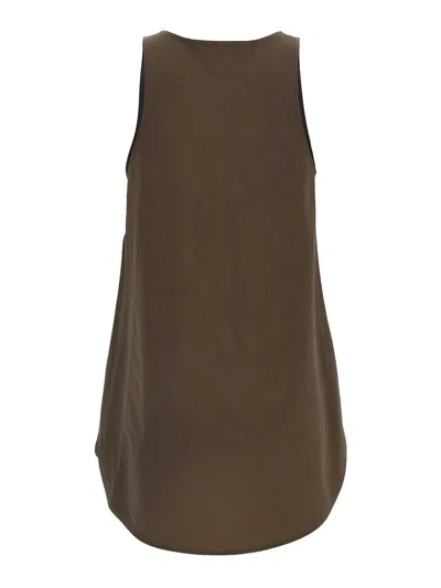 Lemaire Tank Top With Bias Cut And Scoop Hem In Brown