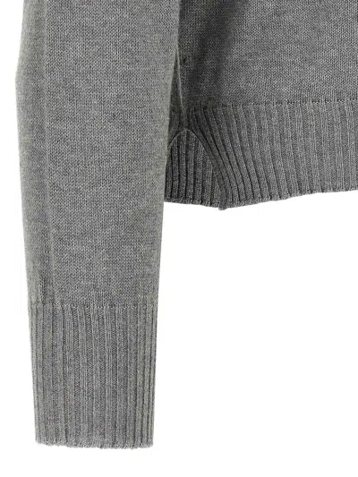 Ma'ry'ya Cashmere Blend Wool Sweater With Ribbed Details In Gray