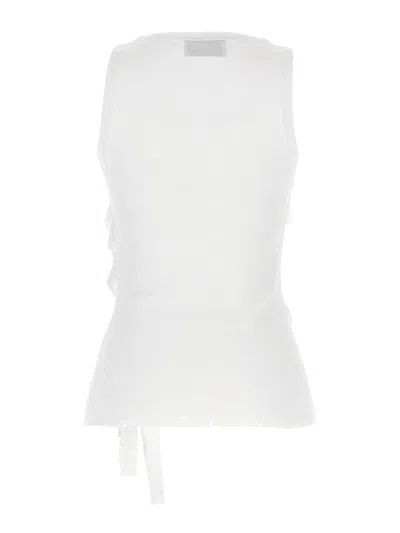 Coperni Distressed Rose Rib Tank Top In White