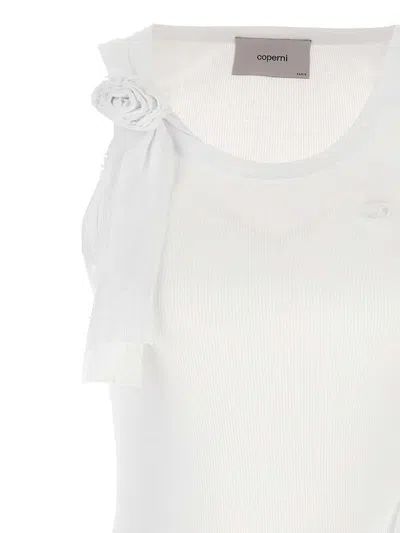 Coperni Distressed Rose Rib Tank Top In White