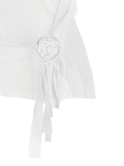Coperni Distressed Rose Rib Tank Top In White