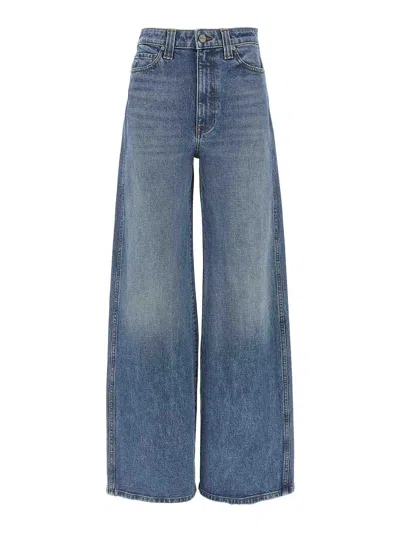 Khaite Belt Loop Denim Trousers In Blue