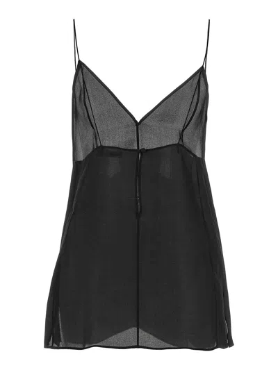 Khaite Black Silk Talsie Top
