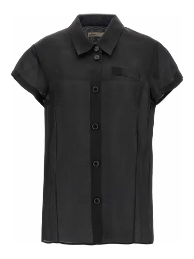 Khaite Keefe Silk Charmeuse Shirt In Black