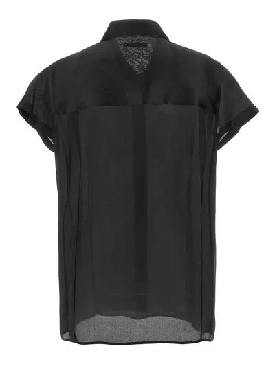Khaite Keefe Silk Charmeuse Shirt In Black