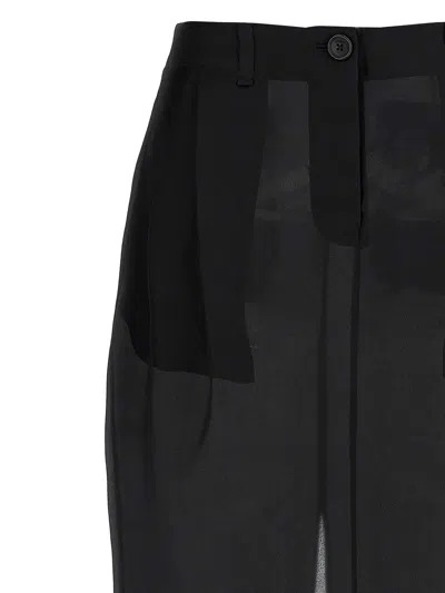 Khaite Lucian Organza Skirt In Black