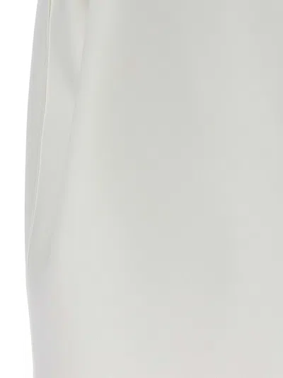 Khaite White Panel Midi Dress With Sheer Inserts In White