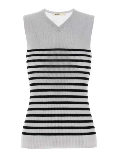 Khaite Striped Sleeveless Top