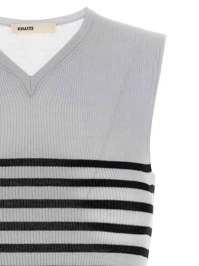 Khaite Striped Sleeveless Top