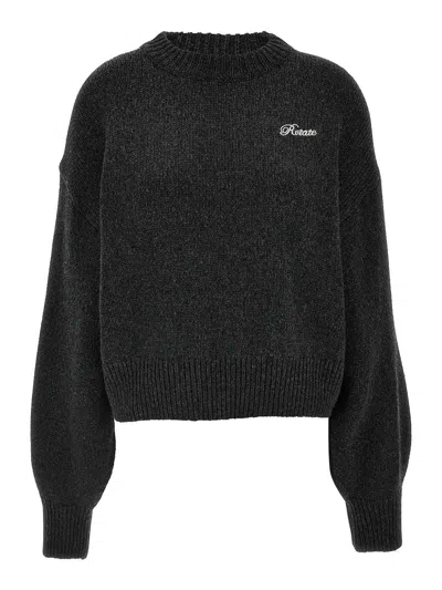 Rotate Birger Christensen Knit Crewneck Sweater In Black