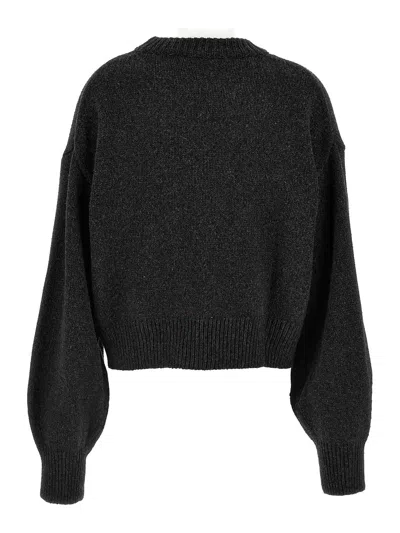 Rotate Birger Christensen Knit Crewneck Sweater In Black