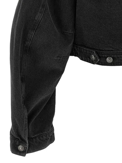 Rotate Birger Christensen Oversized Denim Jacket Studded Detail In Black