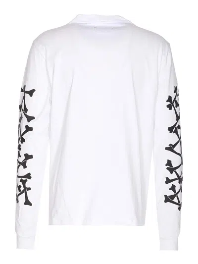 Amiri Stacked Bones Crewneck Sweater With Graphic Print In White