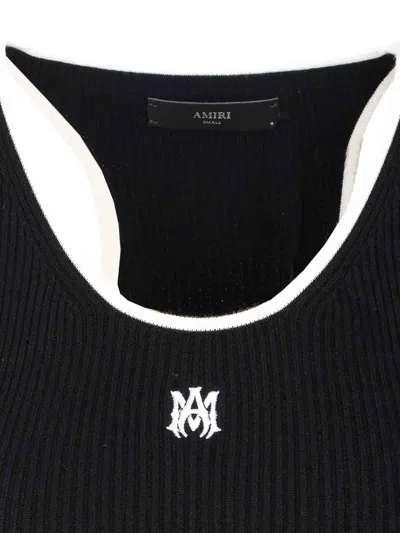 Amiri Ma Embroidered Ribbed Racerback Mini Dress