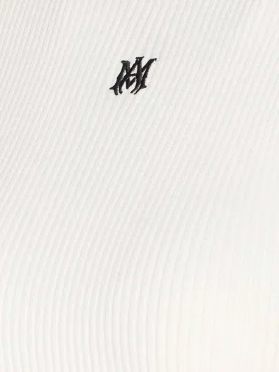 Amiri Crewneck Crop Top Contrast Trim In White