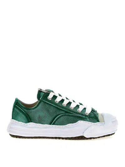 Miharayasuhiro Maison Mihara Yasuhiro Hank Low Brushed Shrink Leather Sneaker In Green