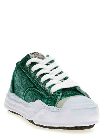 Miharayasuhiro Maison Mihara Yasuhiro Hank Low Brushed Shrink Leather Sneaker In Green