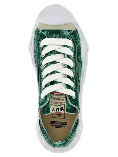 Miharayasuhiro Maison Mihara Yasuhiro Hank Low Brushed Shrink Leather Sneaker In Green