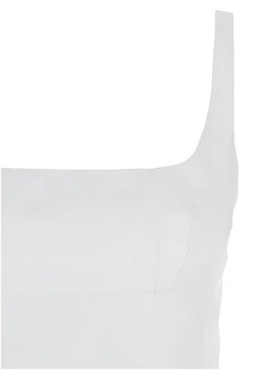 Giovanni Bedin Cotton Blend Mini Dress With Pleated Hem In White