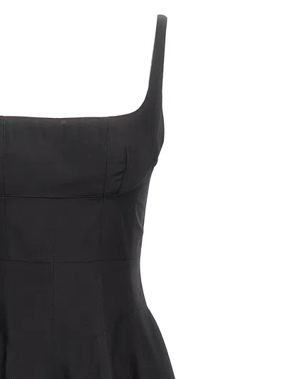 Giovanni Bedin Long Dress With Wide Pleated Skirt In Black