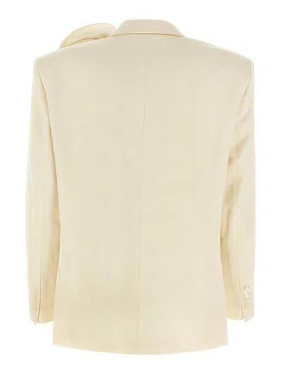 Magda Butrym Ivory Viscose Blend Blazer In Gold