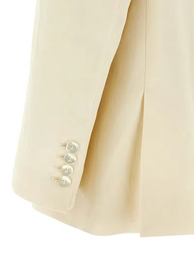 Magda Butrym Ivory Viscose Blend Blazer In Gold