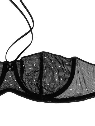 Oseree Gem Necklace Underwear And Body Black In Black