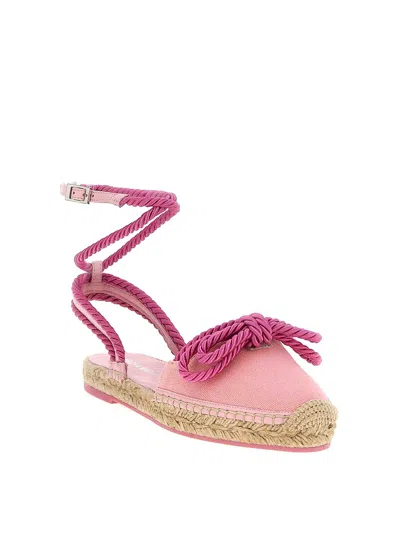Mach&mach Double Bow Pink Riviera Espadrilles