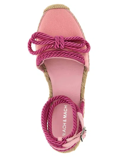 Mach&mach Double Bow Pink Riviera Espadrilles